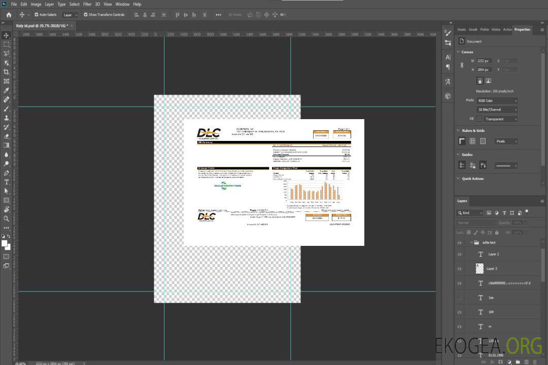 Modèle Word et PDF de facture de services publics DLC USA, version 2 template